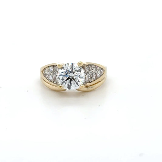 Floating Diamond Engagement Ring