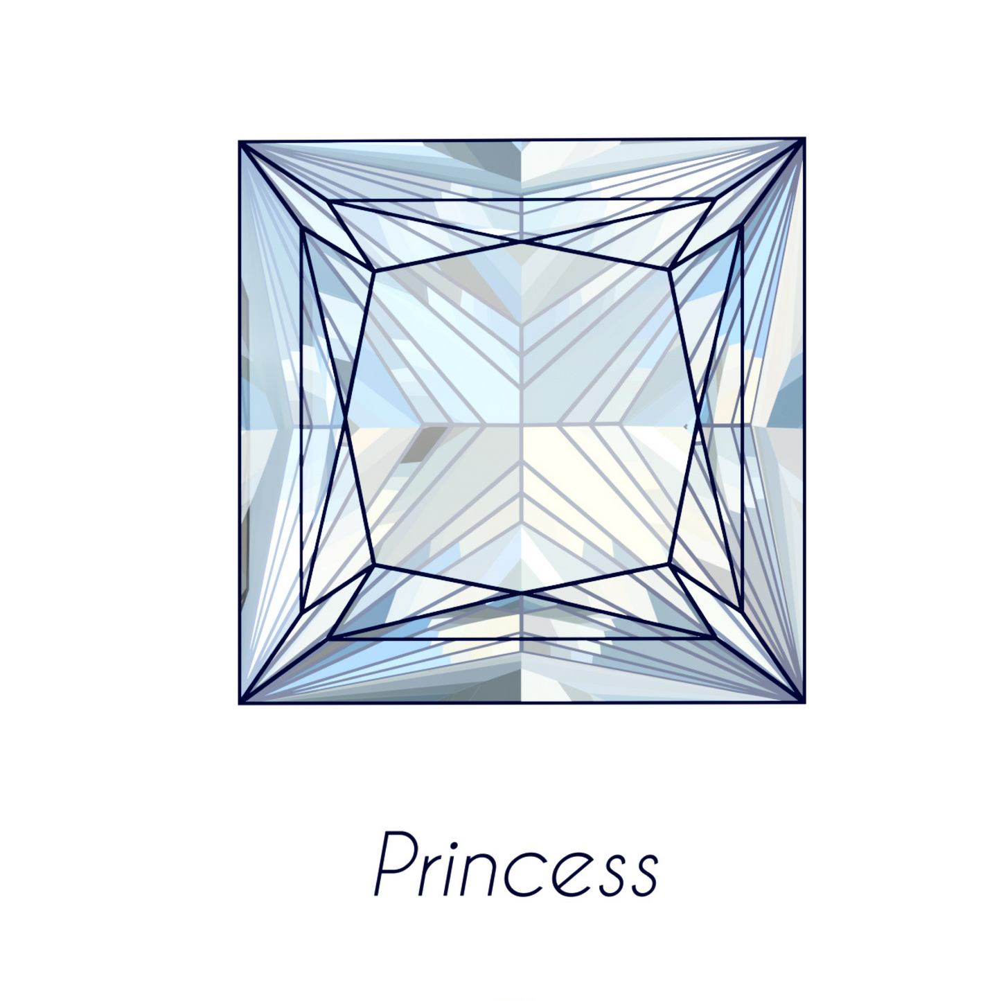 0.87ct Princess D VVS2 Lab Diamond
