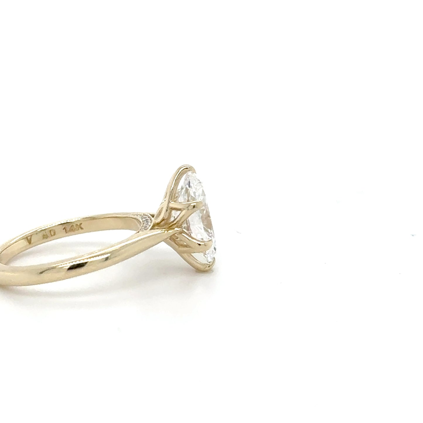 Oval Diamond Engagement Ring with DIamond Bridge