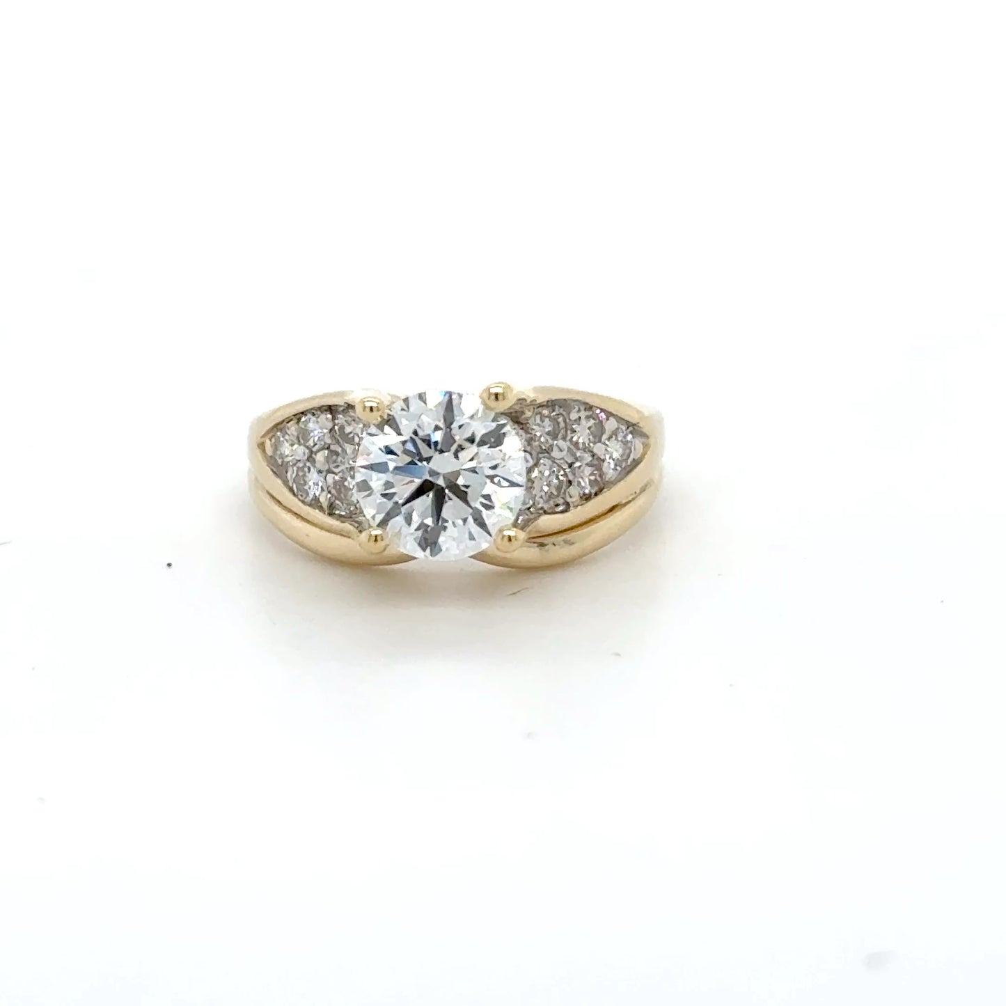 Floating Diamond Engagement Ring