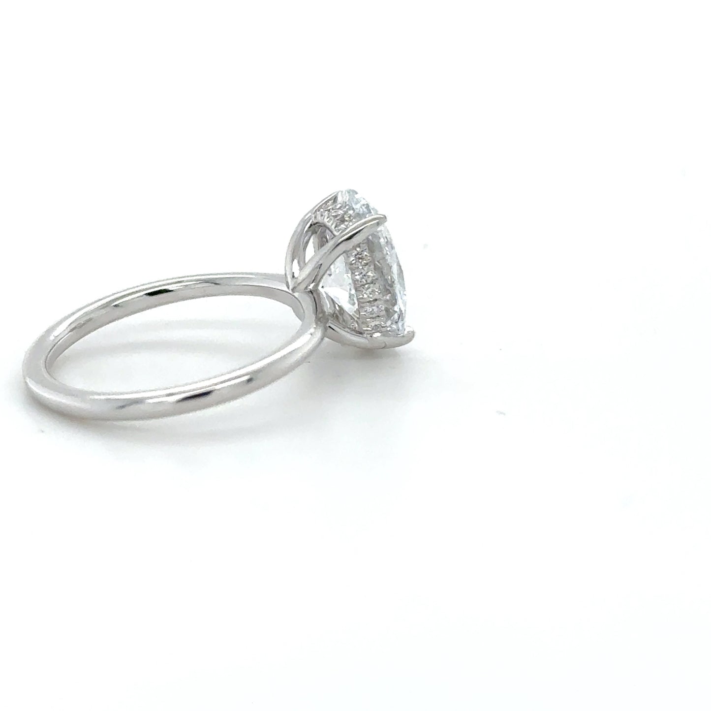 Oval Diamond Engagement Ring with Hidden Halo