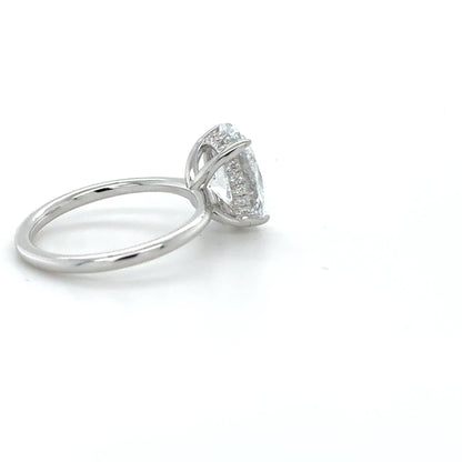 Oval Diamond Engagement Ring with Hidden Halo