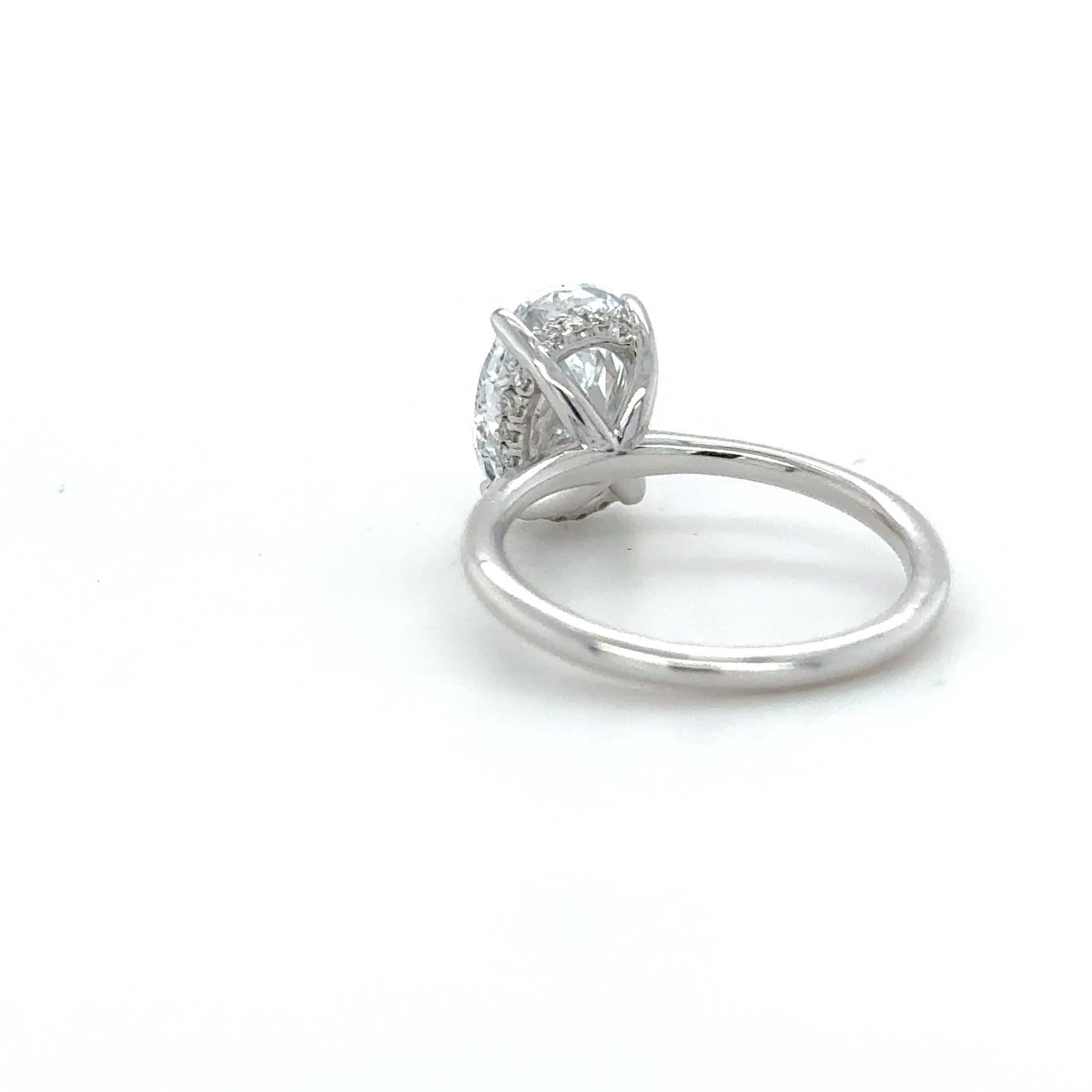 Oval Diamond Engagement Ring with Hidden Halo