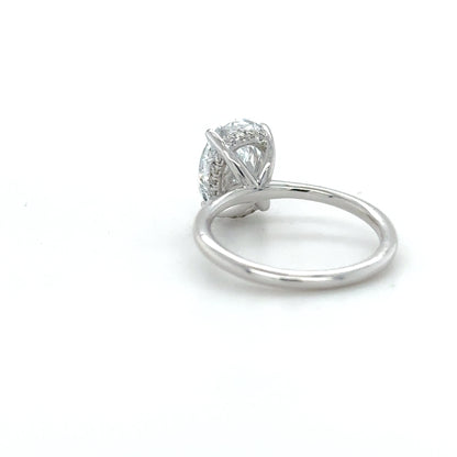 Oval Diamond Engagement Ring with Hidden Halo